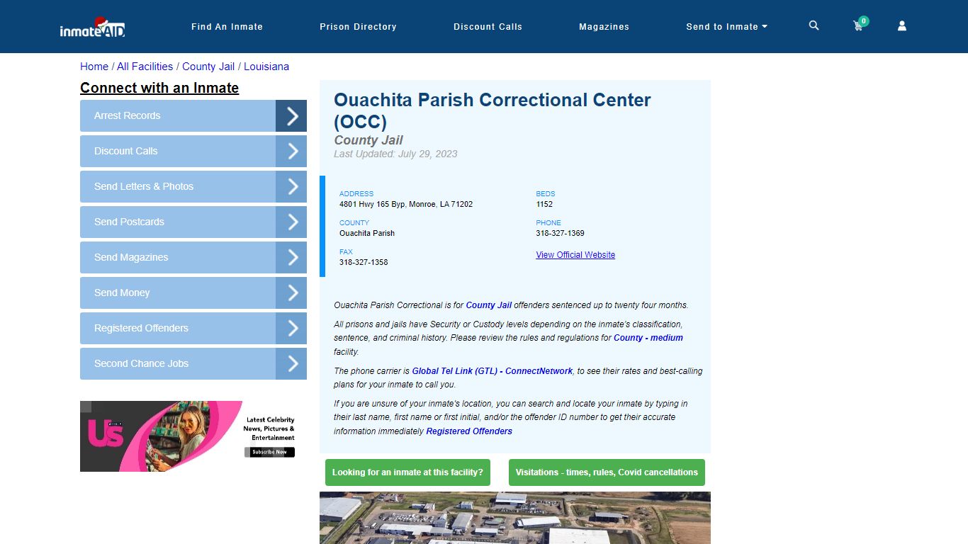 Ouachita Parish Correctional Center (OCC) - Inmate Locator - Monroe, LA